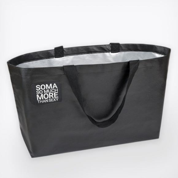 NWT, Soma Black, Silver Tote, Large, Light Weight, Travel - Picture 1 of 9